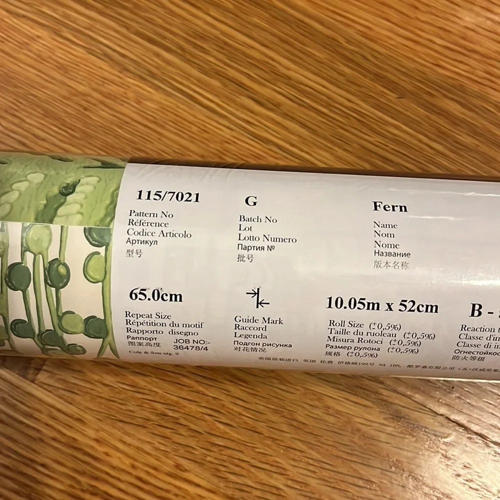 NWT Anthropologie Cole & Son Fern Wallpaper